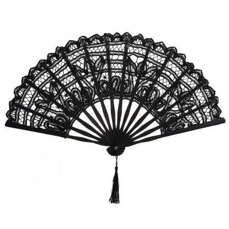 FASHION - Evantai dantela vintage LORELEI, Negru