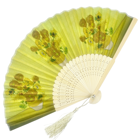 DE VARA - Evantai din Bambus cu floarea soarelui SUNFLOWERS