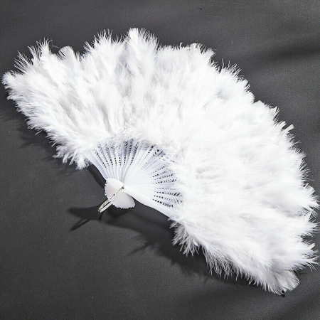 Evantai din pene BURLESQUE, Alb [2]