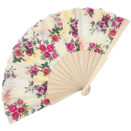 Evantai Elegant Crem cu Trandafiri Vintage SOLLER [0]