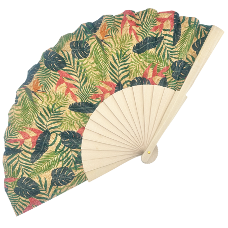 Evantai elegant din pluta TERRA ART cu flori tropicale [1]