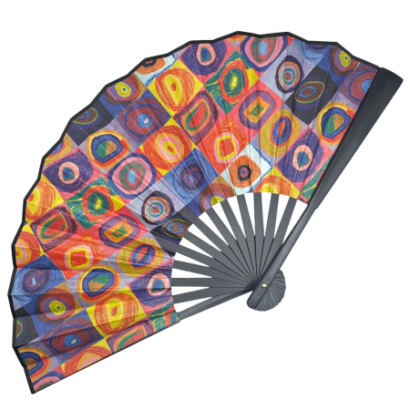 Evantaie & Umbrele De Soare - Evantai Elegant Multicolor cu Pictura CIRCLE