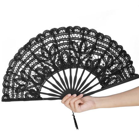 Evantai Elegant Negru RETRO ROMANCE din Dantela [2]