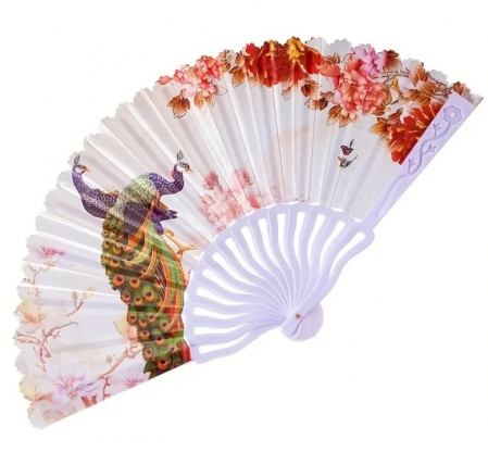 FASHION - Evantai multicolor SUMMER, Pliabil, Plastic Textil