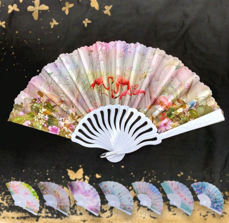 Evantai multicolor SUMMER, Pliabil, Plastic Textil [2]