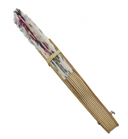 Evantai crem cu Flori Delicate - Accesoriu elegant [2]