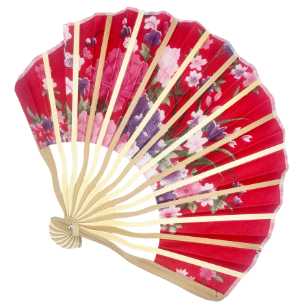 Evantai Rosu BLOSSOM cu Flori Delicate [1]