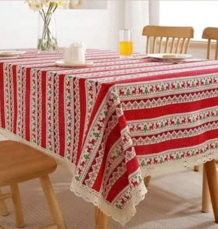 SERVIRE & DECORARE MASA CRACIUN - Fata de masa Craciun FESTIVE, Rosu, 110x150cm