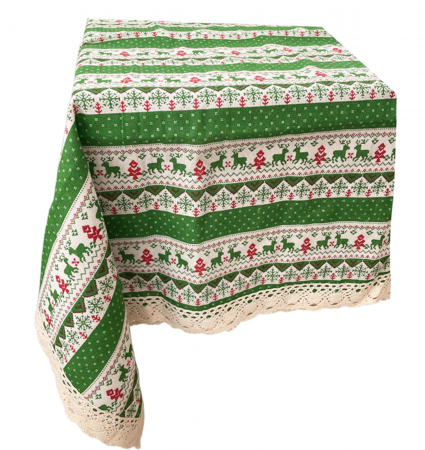 Fata de masa Craciun FESTIVE, Verde, 140x180cm [3]