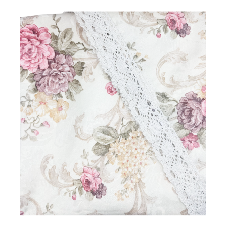 Textile - Fata de masa Vintage MARIE cu motive florale si dantela