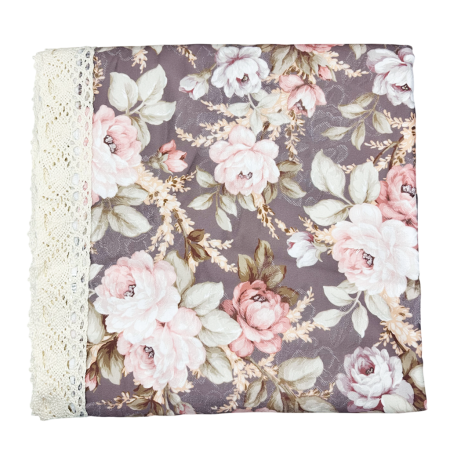 Fata de masa vintage eleganta ROSE, cu flori si dantela [1]