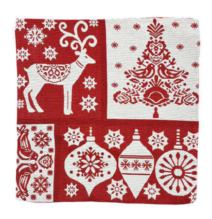 DECORATIUNI CRACIUN - Față de pernă decorativă Crăciun – model cu ren si bradut