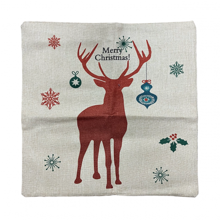 CRACIUN MAGIC - Fata de perna model Craciun Rudolf 45x45cm