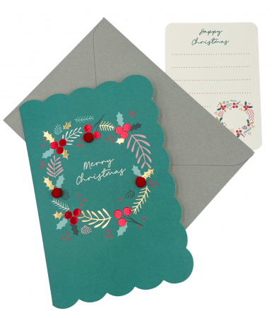 Felicitare Craciun Merry Christmas, Verde, 11x17cm [2]