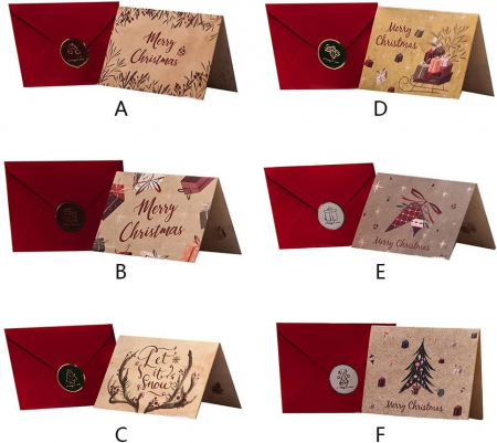 FELICITARI, CUTII SI PUNGI DE CADOU - Set 6 Felicitari Craciun SWEET XMAS, 8.5x11.5cm
