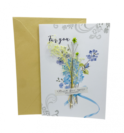Felicitare cu flori uscate FOR YOU [1]