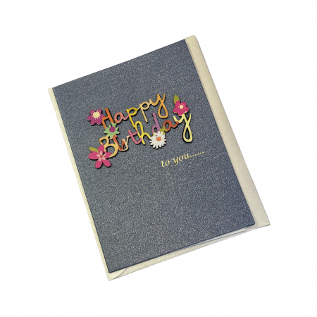 Felicitari, Pungi & Cutii Cadouri - Felicitare cu plic maro HAPPY BIRTHDAY, 10x14cm