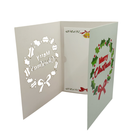 Felicitare de Crăciun cu plic rosu si text MERRY CHRISTMAS [3]