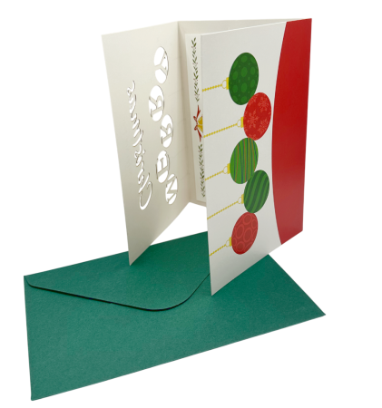 Felicitare de Crăciun cu plic verde si text MERRY CHRISTMAS [1]