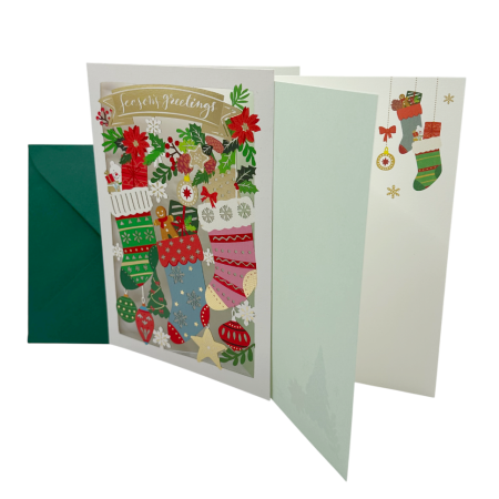 Felicitare SEASON'S GREETINGS cu sosete de Craciun [1]