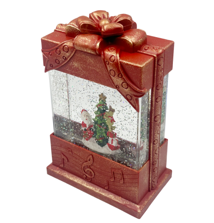 Felinar cu LED, Muzică și Efect Ninsoare – Cu Moș Crăciun și Brad SURPRISE [2]