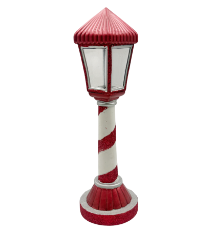 DECORATIUNI LUMINOASE - Felinar Decorativ de Crăciun cu LED NOEL – Roșu & Alb