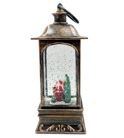 Felinar muzical LED cu Mos Craciun și efect ninsoare HOLLY, 22 cm [1]