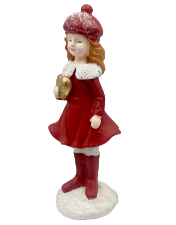 Fetiță decorativă cu haina si caciula rosie ANNE [1]