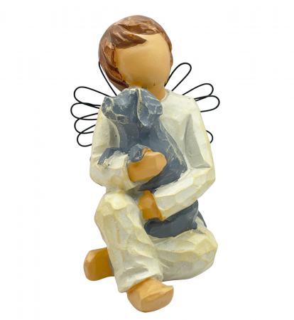 Figurine & Statuete - Figurina Inger LIAM cu catel in brate, Crem, 11cm