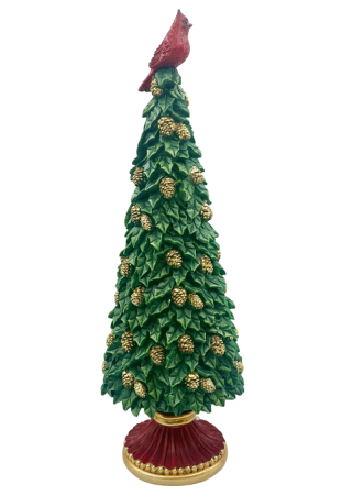 MAGIE DE CRACIUN - Figurină Brad de Crăciun verde cu Conuri aurii IMPERIALE