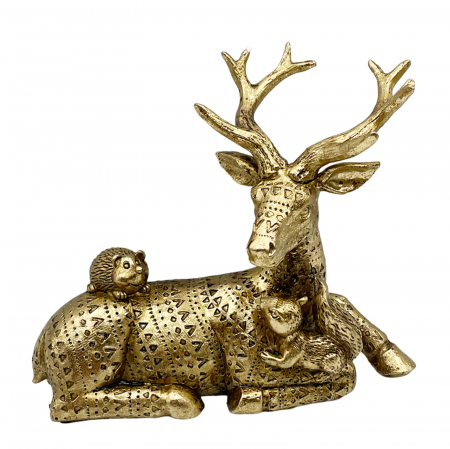 Figurine & Statuete - Cerb decorativ FOREST, Auriu, 20x6x20cm