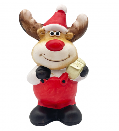 FIGURINE & PLUSURI - Figurina Craciun Ren cu salopeta CLARICE, 11cm