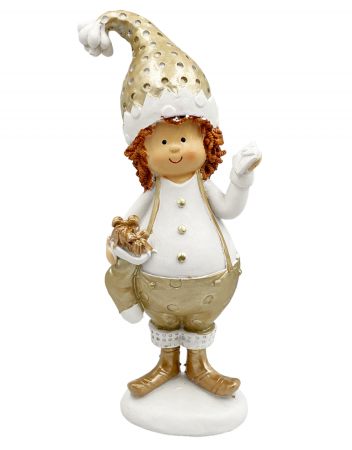 FIGURINE & PLUSURI - Figurina Craciun Copil cu salopeta TERRY, 20cm