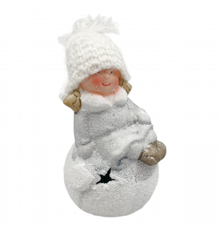 Figurina Craciun cu led-uri NOEL, Alb, 16cm [1]