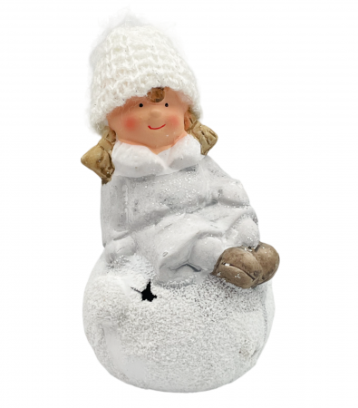 FIGURINE & PLUSURI - Figurina Craciun cu led-uri NOEL, Alb, 16cm