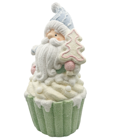 Figurină Moș Crăciun in briosa MUFFIN – cu LED-uri, 45cm [1]