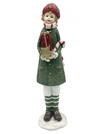 Figurina Craciun Baiat cu palton CASPER, Verde, 30cm [1]