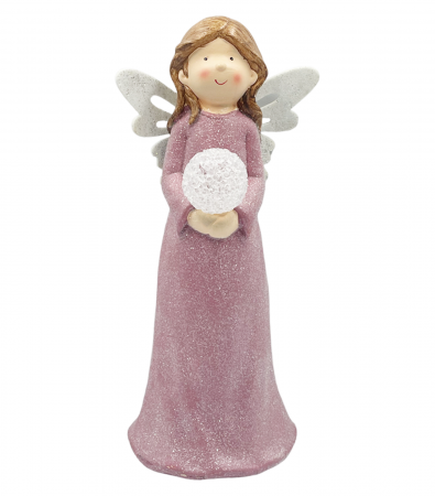Figurine & Statuete - Inger cu lumina LED ALICE, Roz, 31cm