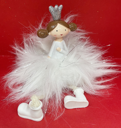 SWEET WONDERLAND - Figurina Craciun Zana MOLLY, Alb, 10cm