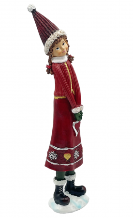 Figurina Craciun Fetita cu rochita rosie MARY, 29cm [1]