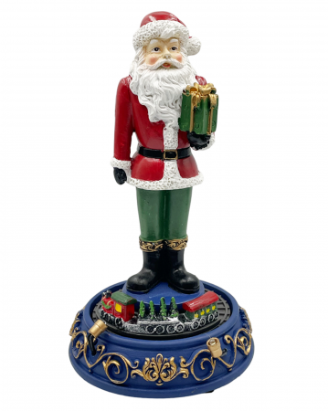 DECORATIUNI MUZICALE - Mos Craciun muzical cu lumina LED MAGIC SANTA, 20cm