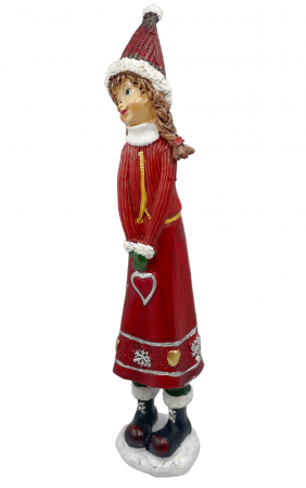Figurina Craciun Fetita cu rochita rosie MARY, 29cm [2]