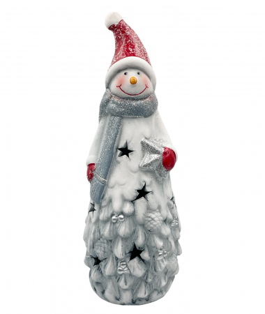 DECORATIUNI LUMINOASE - Figurina Craciun Om de zapada cu lumina LED JOLLY, 26cm