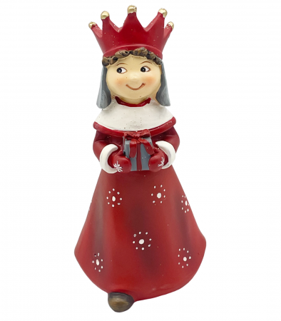 FIGURINE & PLUSURI - Figurina Craciun Printesa cu coroana si mantie NATALIE, 14.5cm