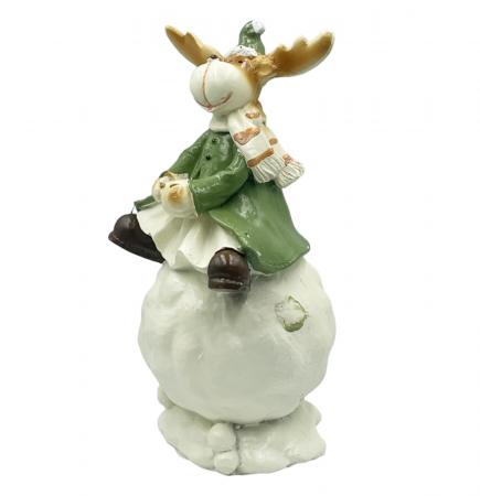 FIGURINE & PLUSURI - Figurina Craciun Ren pe bulgare MINTY, 7x18cm