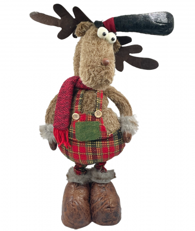FIGURINE & PLUSURI - Figurina Craciun Ren BLITZEN, Picioare extensibile, 45/ 70cm