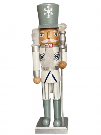 FIGURINE SPARGATORUL DE NUCI - Figurina Craciun - Spargatorul de Nuci BING, Alb Gri, 36cm
