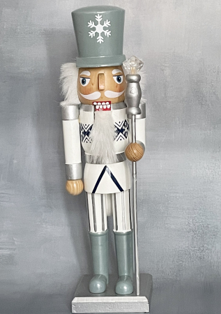 Figurina Craciun - Spargatorul de Nuci BING, Alb Gri, 36cm [2]