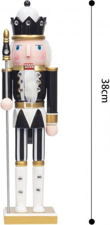 Figurina Craciun - Spargatorul de Nuci CHARLES, Alb/ Auriu, 38cm [3]