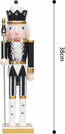 Figurina Craciun - Spargatorul de Nuci CHARLES, Alb/ Auriu, 25cm [3]